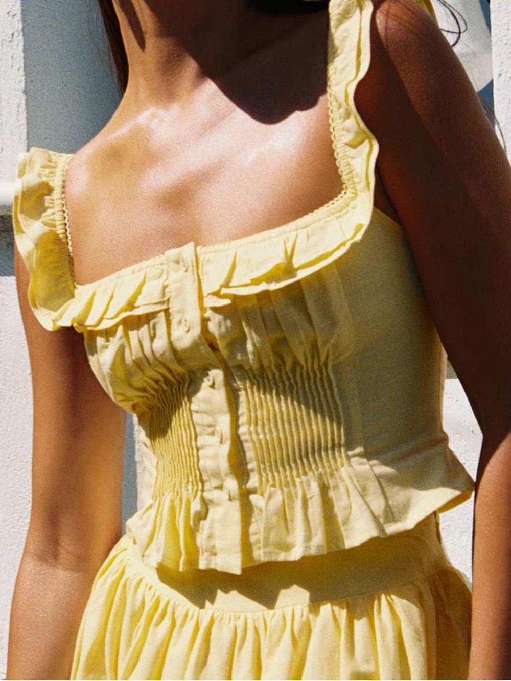 Yellow frill top